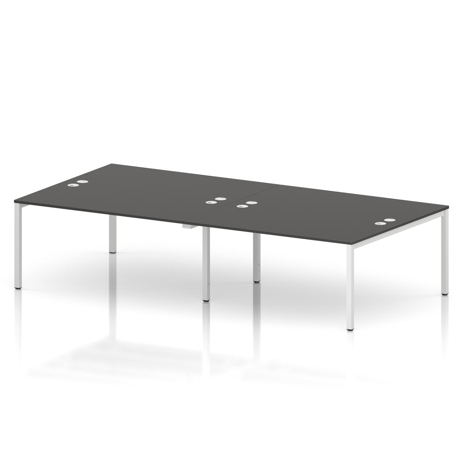 Impulse Bench B2B 4 Person 1600 White Frame Office Bench Desk Carbon Grey Impulse Bench B2B 4 Person 1600 White Frame Office Bench Desk Carbon Grey