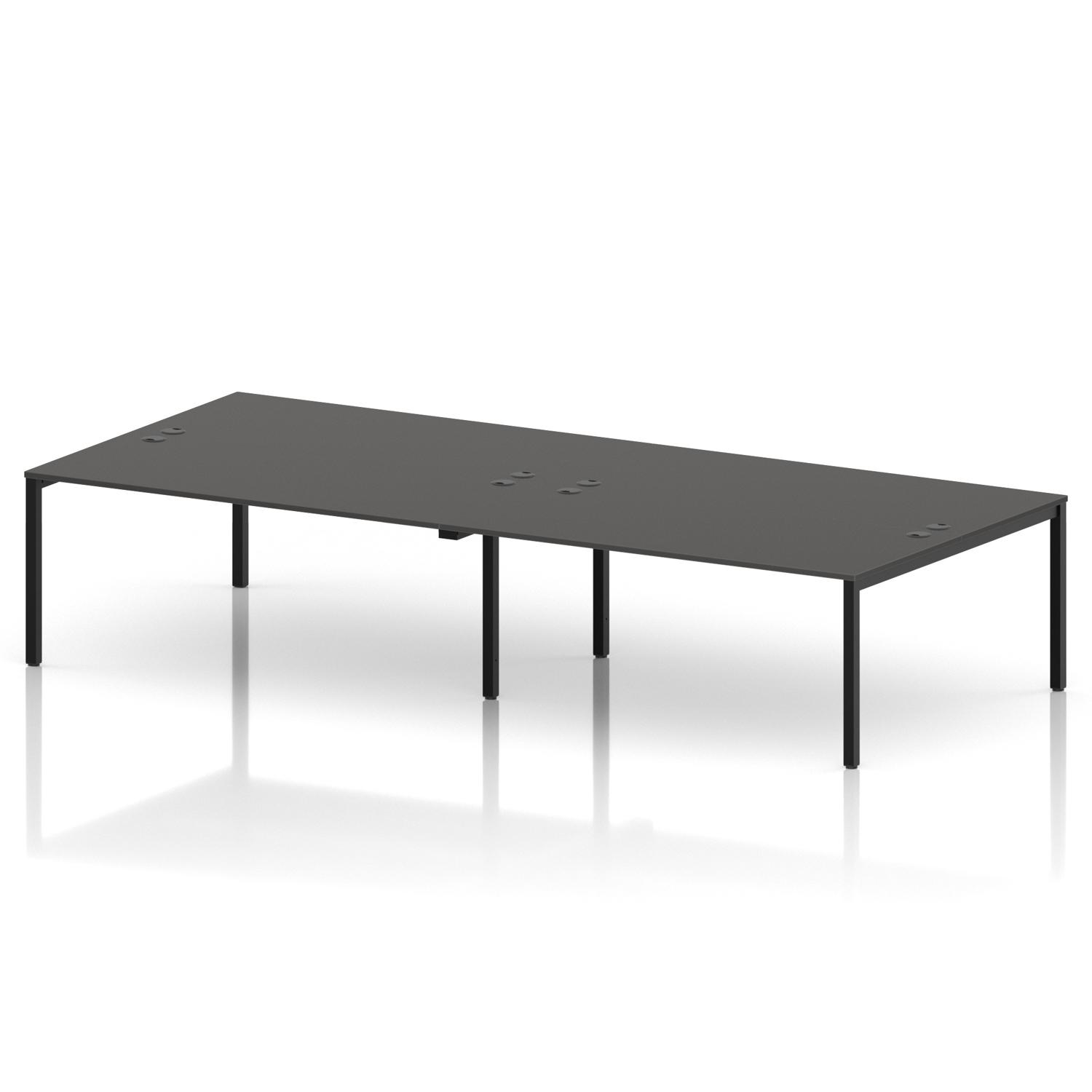 Impulse Bench B2B 4 Person 1800 Black Frame Office Bench Desk Carbon Grey Impulse Bench B2B 4 Person 1800 Black Frame Office Bench Desk Carbon Grey
