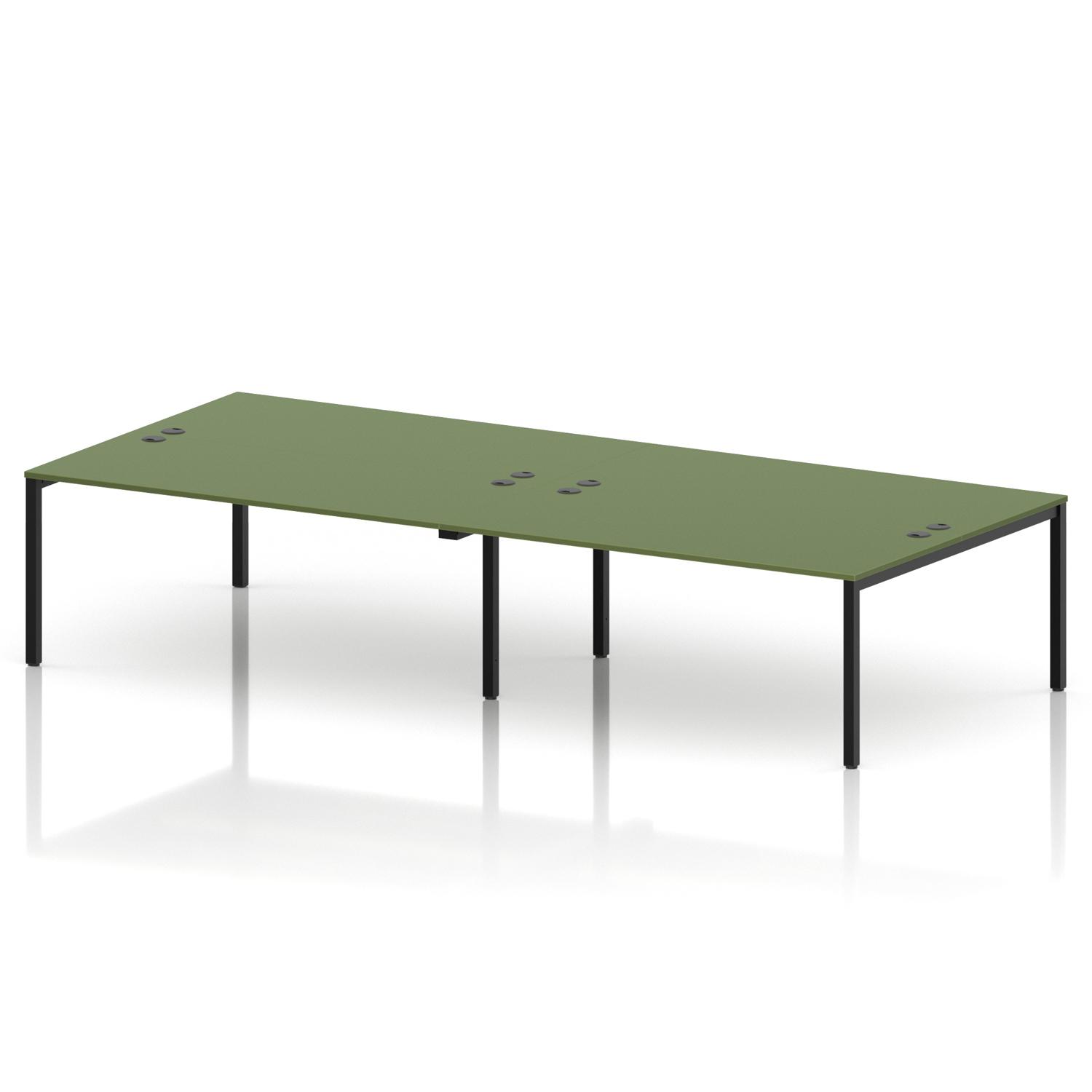 Impulse Bench B2B 4 Person 1800 Black Frame Office Bench Desk Moss Green Impulse Bench B2B 4 Person 1800 Black Frame Office Bench Desk Moss Green
