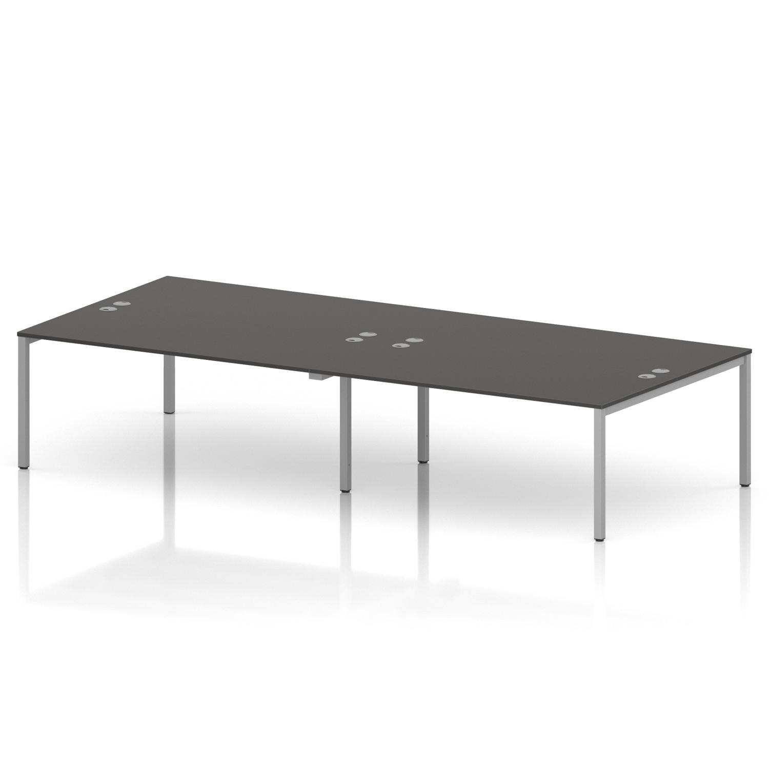 Impulse Bench B2B 4 Person 1800 Silver Frame Office Bench Desk Carbon Grey Impulse Bench B2B 4 Person 1800 Silver Frame Office Bench Desk Carbon Grey