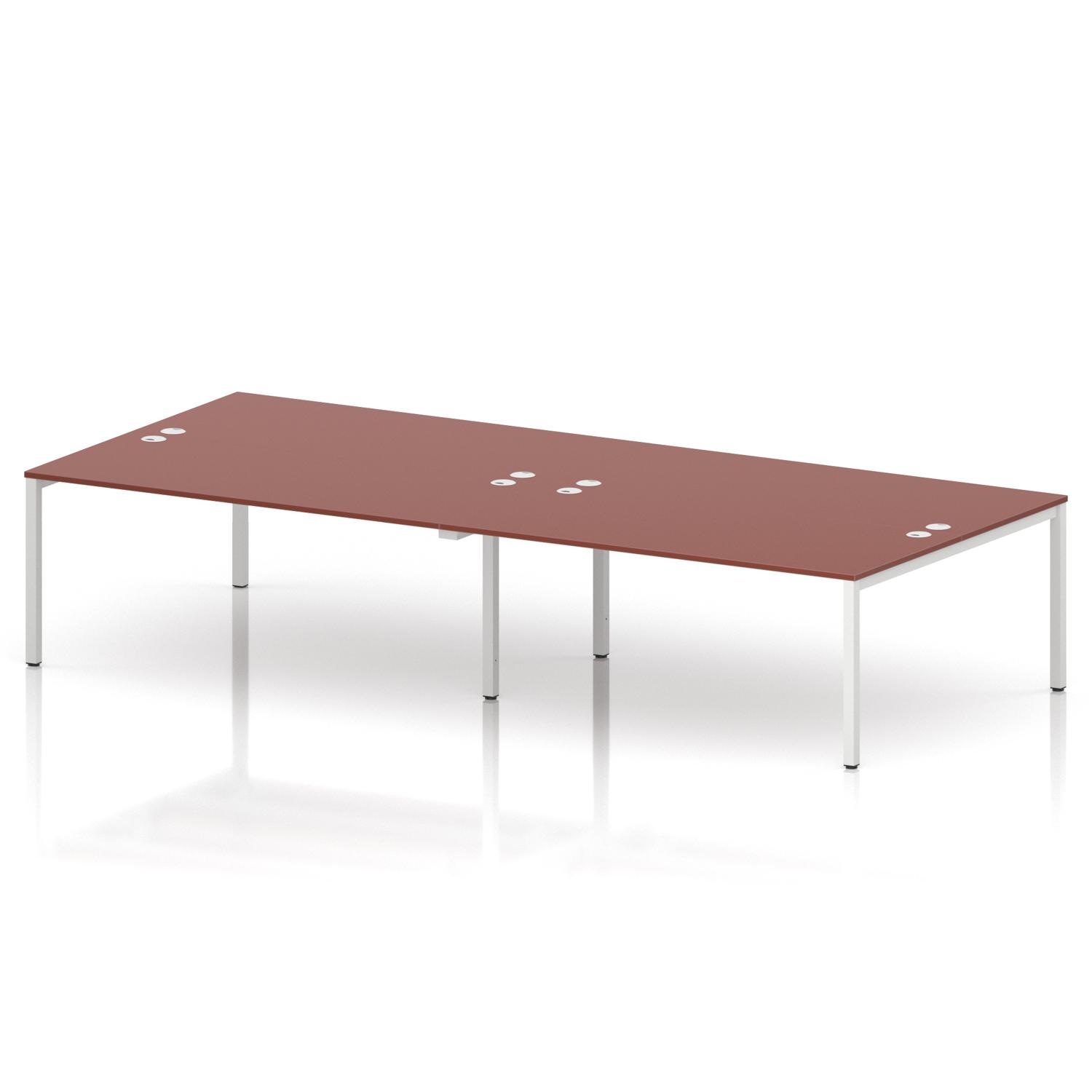 Impulse Bench B2B 4 Person 1800 White Frame Office Bench Desk Brick Red Impulse Bench B2B 4 Person 1800 White Frame Office Bench Desk Brick Red