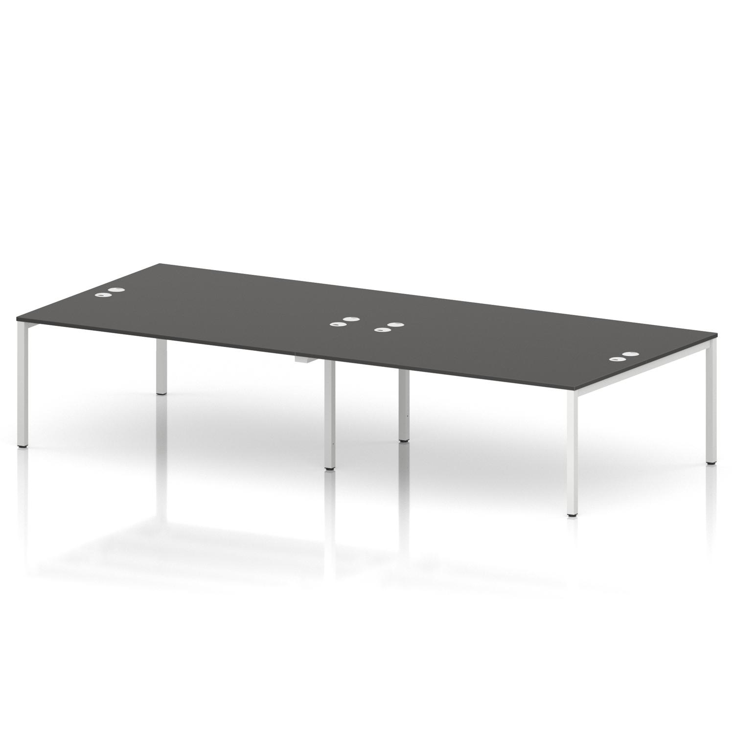 Impulse Bench B2B 4 Person 1800 White Frame Office Bench Desk Carbon Grey Impulse Bench B2B 4 Person 1800 White Frame Office Bench Desk Carbon Grey