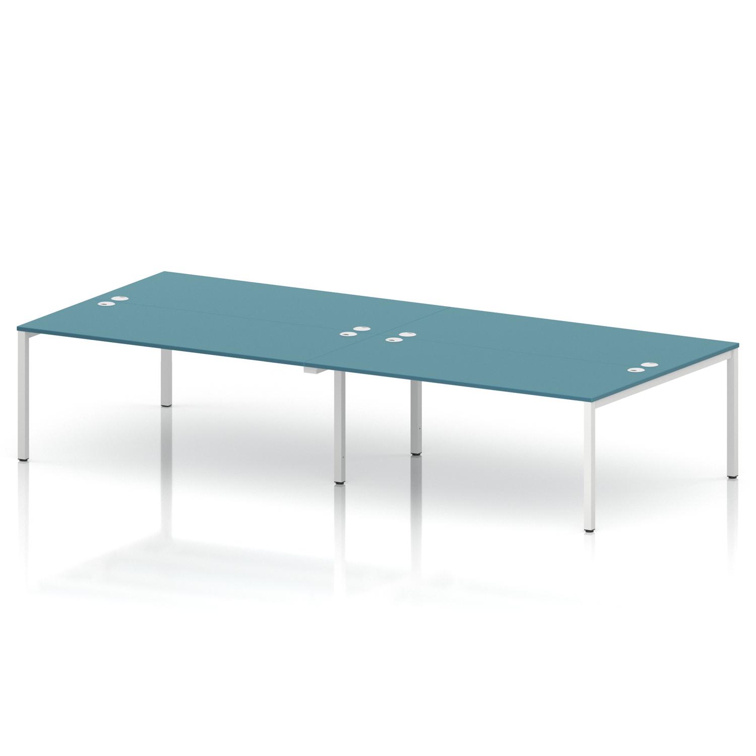 Impulse Bench B2B 4 Person 1800 White Frame Office Bench Desk Dark Teal Impulse Bench B2B 4 Person 1800 White Frame Office Bench Desk Dark Teal