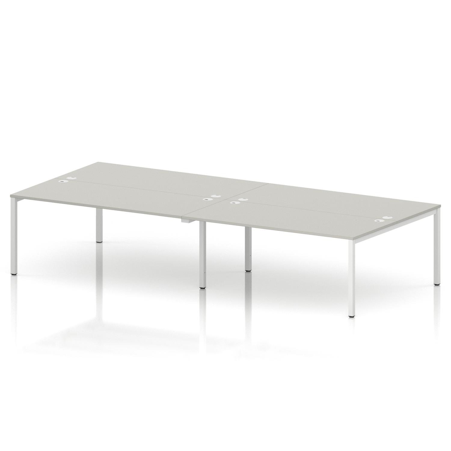 Impulse Bench B2B 4 Person 1800 White Frame Office Bench Desk Dove Grey Impulse Bench B2B 4 Person 1800 White Frame Office Bench Desk Dove Grey