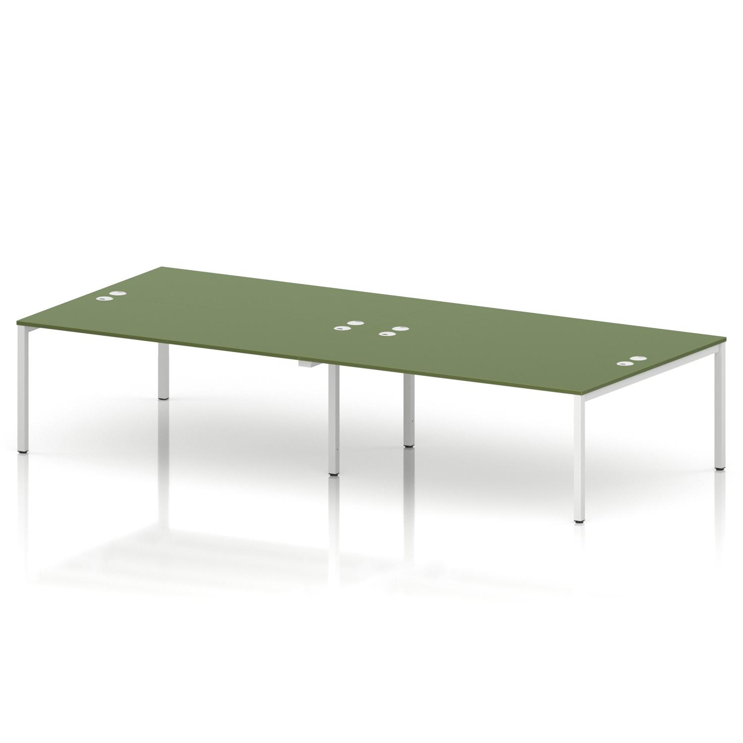 Impulse Bench B2B 4 Person 1800 White Frame Office Bench Desk Moss Green Impulse Bench B2B 4 Person 1800 White Frame Office Bench Desk Moss Green