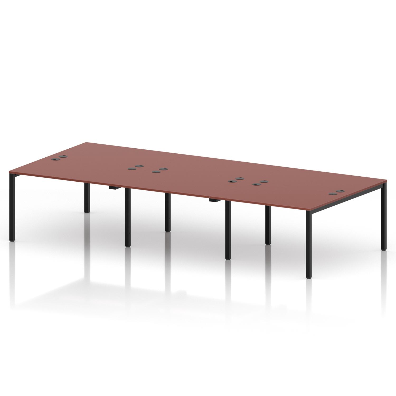 Impulse Bench B2B 6 Person 1200 Black Frame Office Bench Desk Brick Red