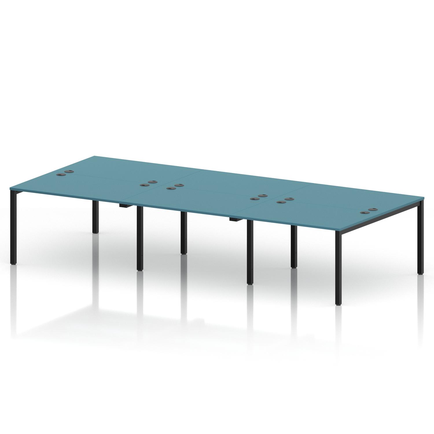 Impulse Bench B2B 6 Person 1200 Black Frame Office Bench Desk Dark Teal Impulse Bench B2B 6 Person 1200 Black Frame Office Bench Desk Dark Teal