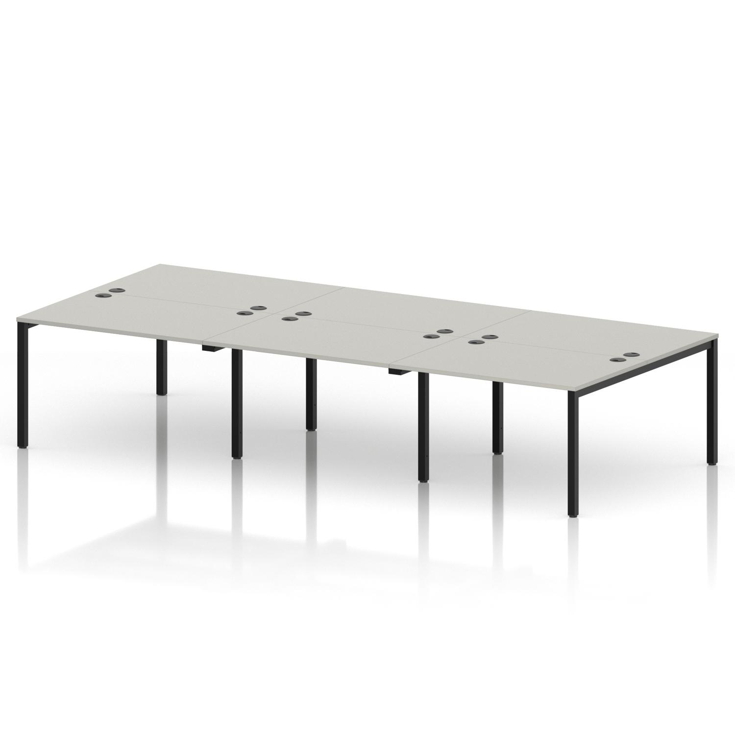 Impulse Bench B2B 6 Person 1200 Black Frame Office Bench Desk Dove Grey Impulse Bench B2B 6 Person 1200 Black Frame Office Bench Desk Dove Grey