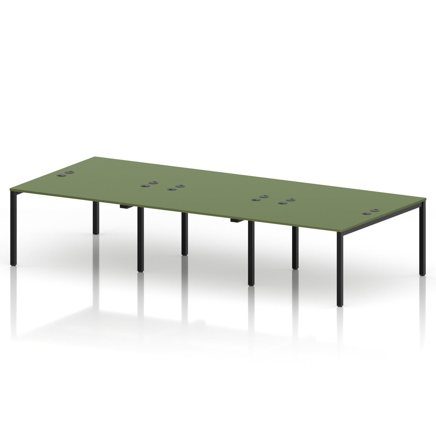 Impulse Bench B2B 6 Person 1200 Black Frame Office Bench Desk Moss Green Impulse Bench B2B 6 Person 1200 Black Frame Office Bench Desk Moss Green