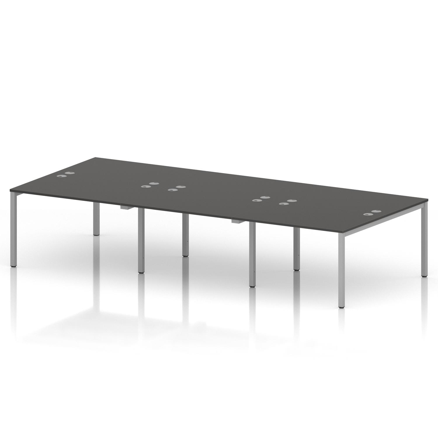 Impulse Bench B2B 6 Person 1200 Silver Frame Office Bench Desk Carbon Grey Impulse Bench B2B 6 Person 1200 Silver Frame Office Bench Desk Carbon Grey