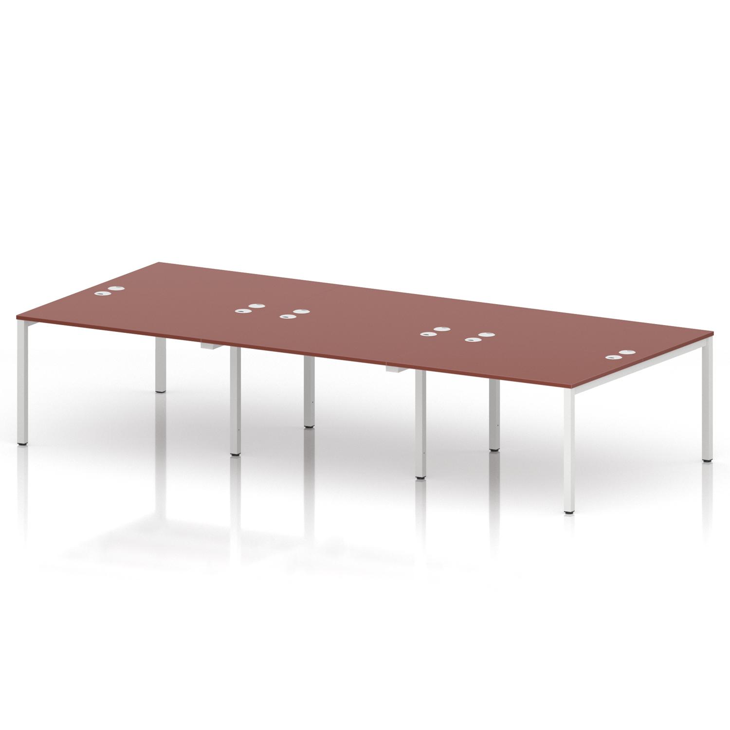 Impulse Bench B2B 6 Person 1200 White Frame Office Bench Desk Brick Red Impulse Bench B2B 6 Person 1200 White Frame Office Bench Desk Brick Red