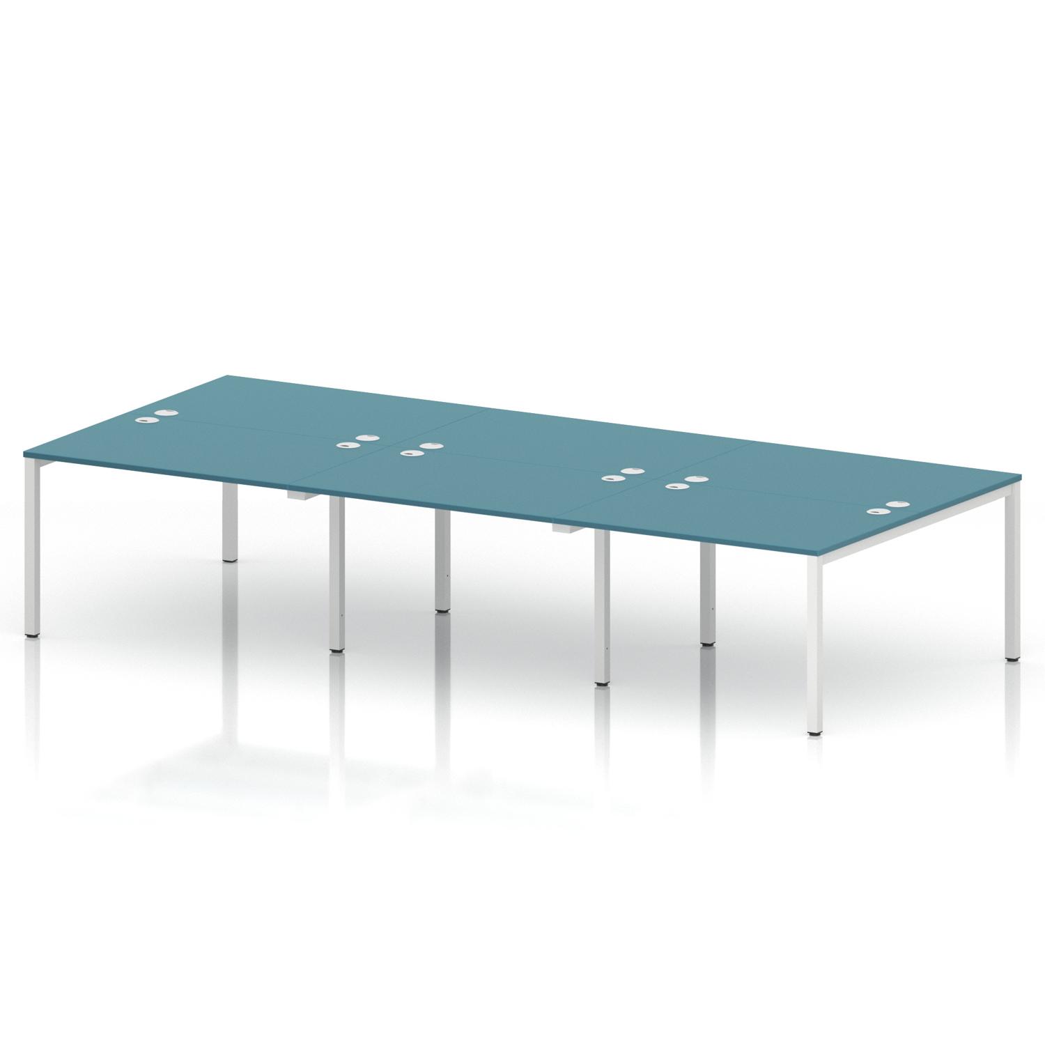 Impulse Bench B2B 6 Person 1200 White Frame Office Bench Desk Dark Teal Impulse Bench B2B 6 Person 1200 White Frame Office Bench Desk Dark Teal