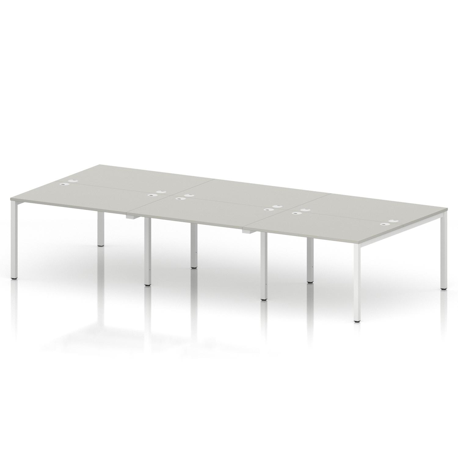 Impulse Bench B2B 6 Person 1200 White Frame Office Bench Desk Dove Grey Impulse Bench B2B 6 Person 1200 White Frame Office Bench Desk Dove Grey