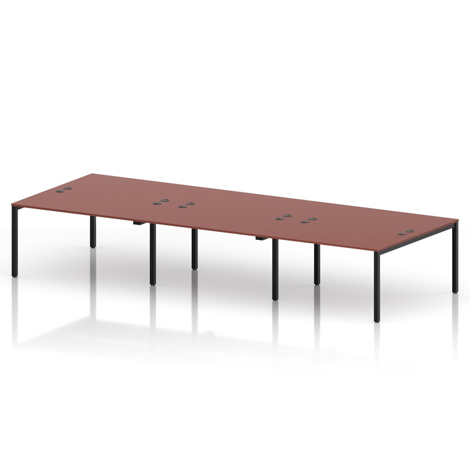 Impulse Bench B2B 6 Person 1400 Black Frame Office Bench Desk Brick Red Impulse Bench B2B 6 Person 1400 Black Frame Office Bench Desk Brick Red