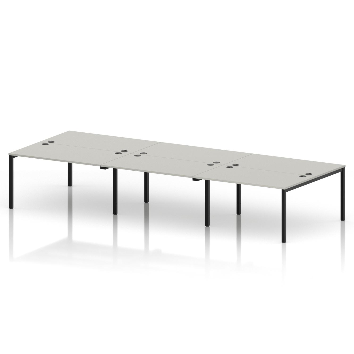 Impulse Bench B2B 6 Person 1400 Black Frame Office Bench Desk Dove Grey Impulse Bench B2B 6 Person 1400 Black Frame Office Bench Desk Dove Grey