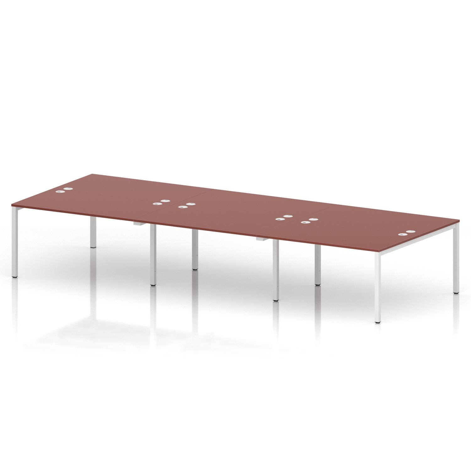 Impulse Bench B2B 6 Person 1400 White Frame Office Bench Desk Brick Red Impulse Bench B2B 6 Person 1400 White Frame Office Bench Desk Brick Red