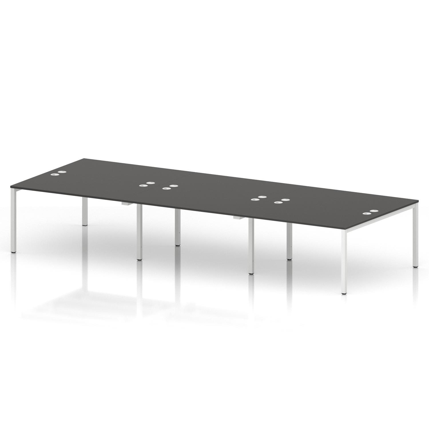 Impulse Bench B2B 6 Person 1400 White Frame Office Bench Desk Carbon Grey Impulse Bench B2B 6 Person 1400 White Frame Office Bench Desk Carbon Grey