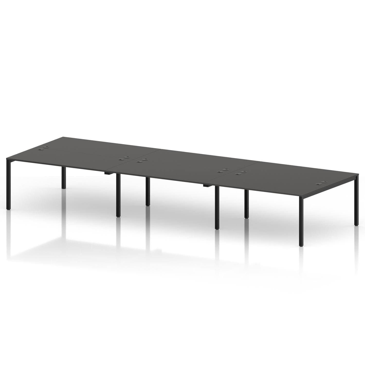 Impulse Bench B2B 6 Person 1600 Black Frame Office Bench Desk Carbon Grey Impulse Bench B2B 6 Person 1600 Black Frame Office Bench Desk Carbon Grey