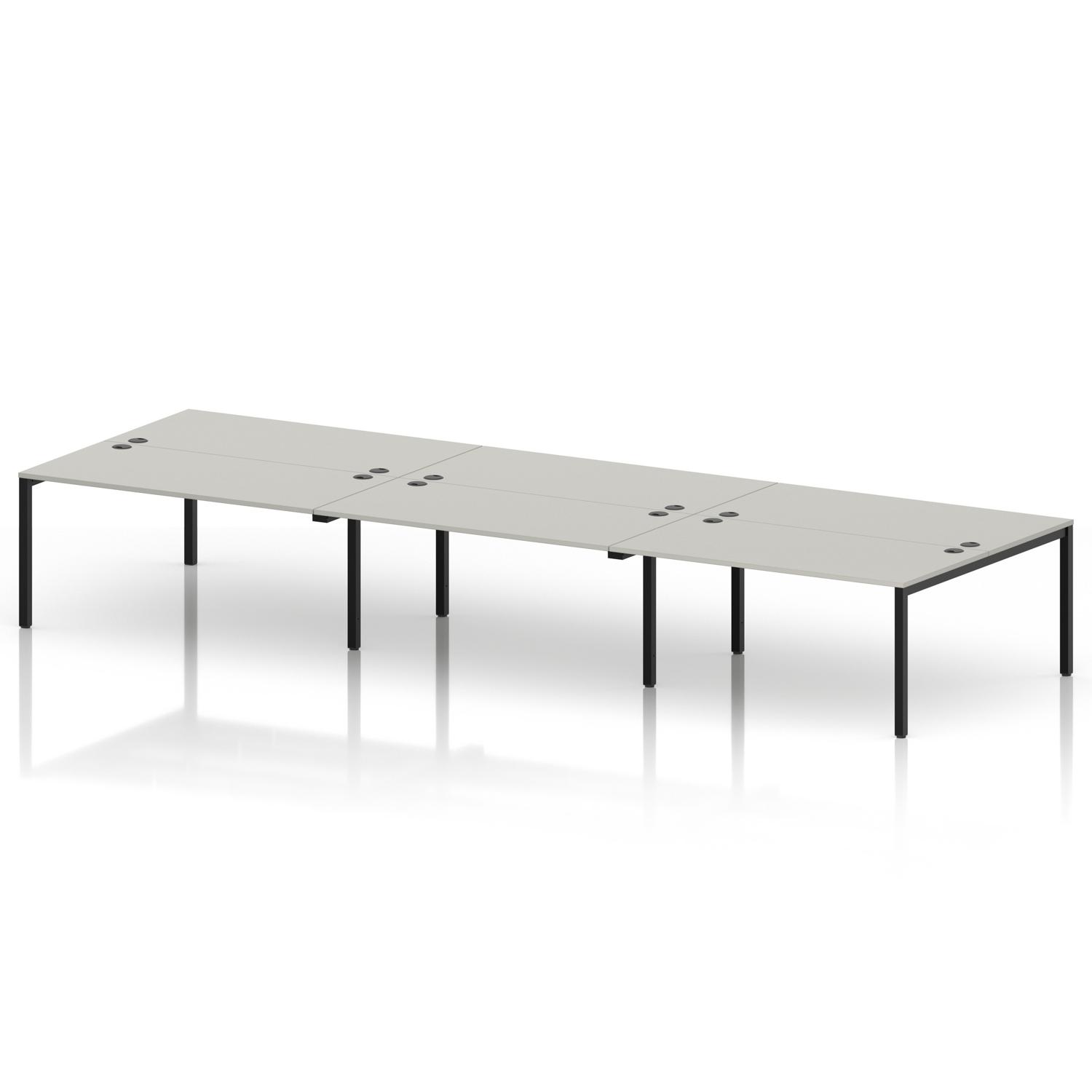 Impulse Bench B2B 6 Person 1600 Black Frame Office Bench Desk Dove Grey Impulse Bench B2B 6 Person 1600 Black Frame Office Bench Desk Dove Grey