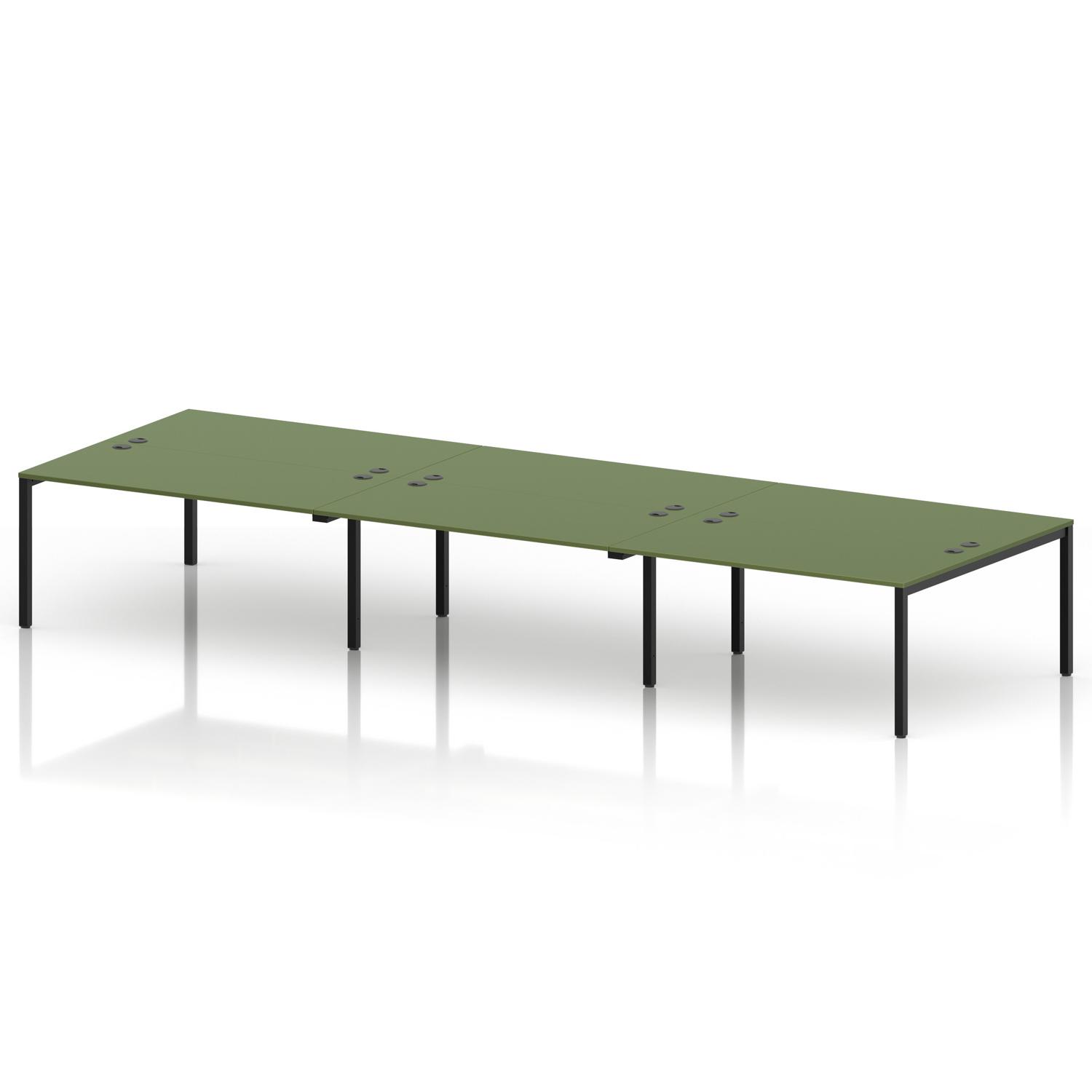 Impulse Bench B2B 6 Person 1600 Black Frame Office Bench Desk Moss Green Impulse Bench B2B 6 Person 1600 Black Frame Office Bench Desk Moss Green
