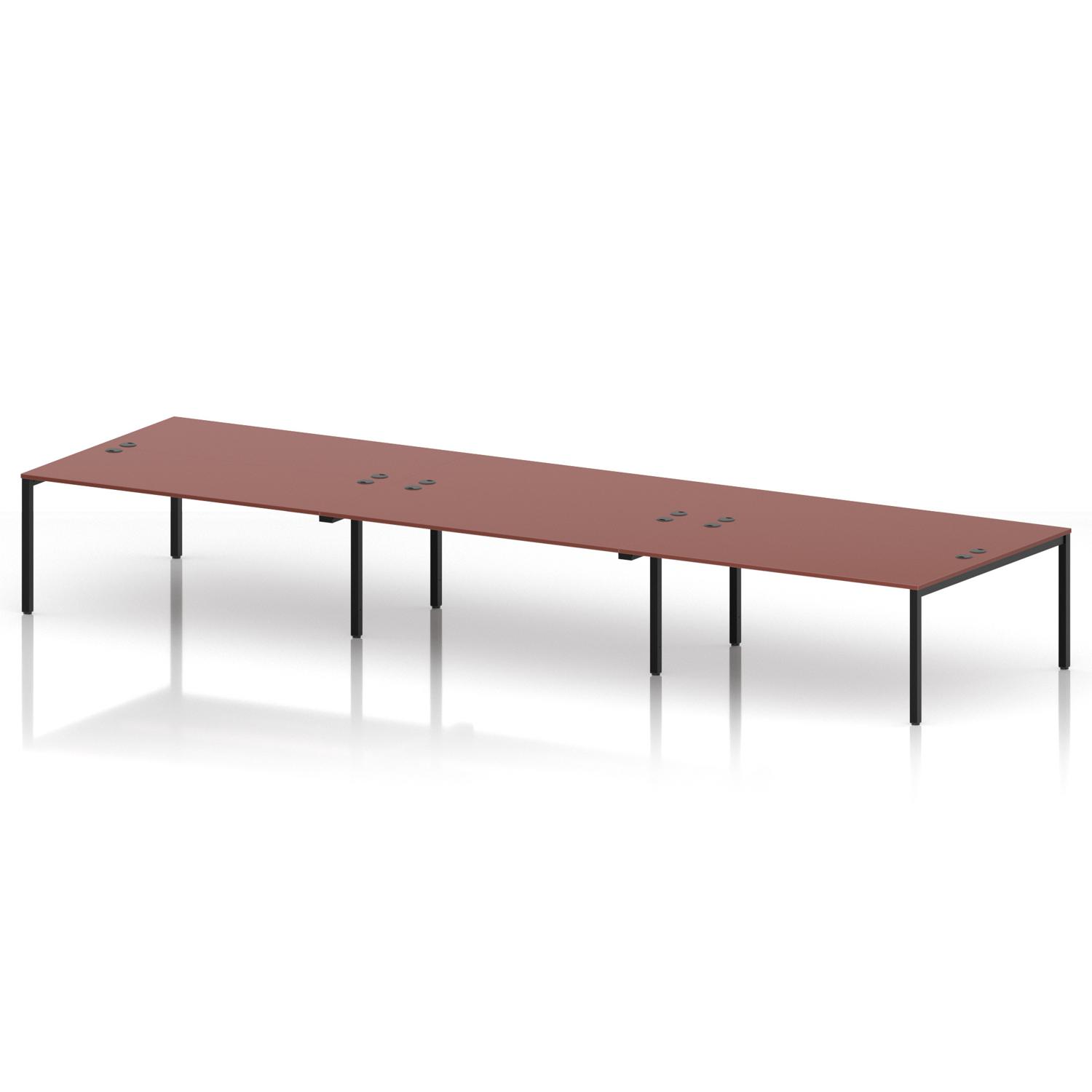 Impulse Bench B2B 6 Person 1800 Black Frame Office Bench Desk Brick Red Impulse Bench B2B 6 Person 1800 Black Frame Office Bench Desk Brick Red