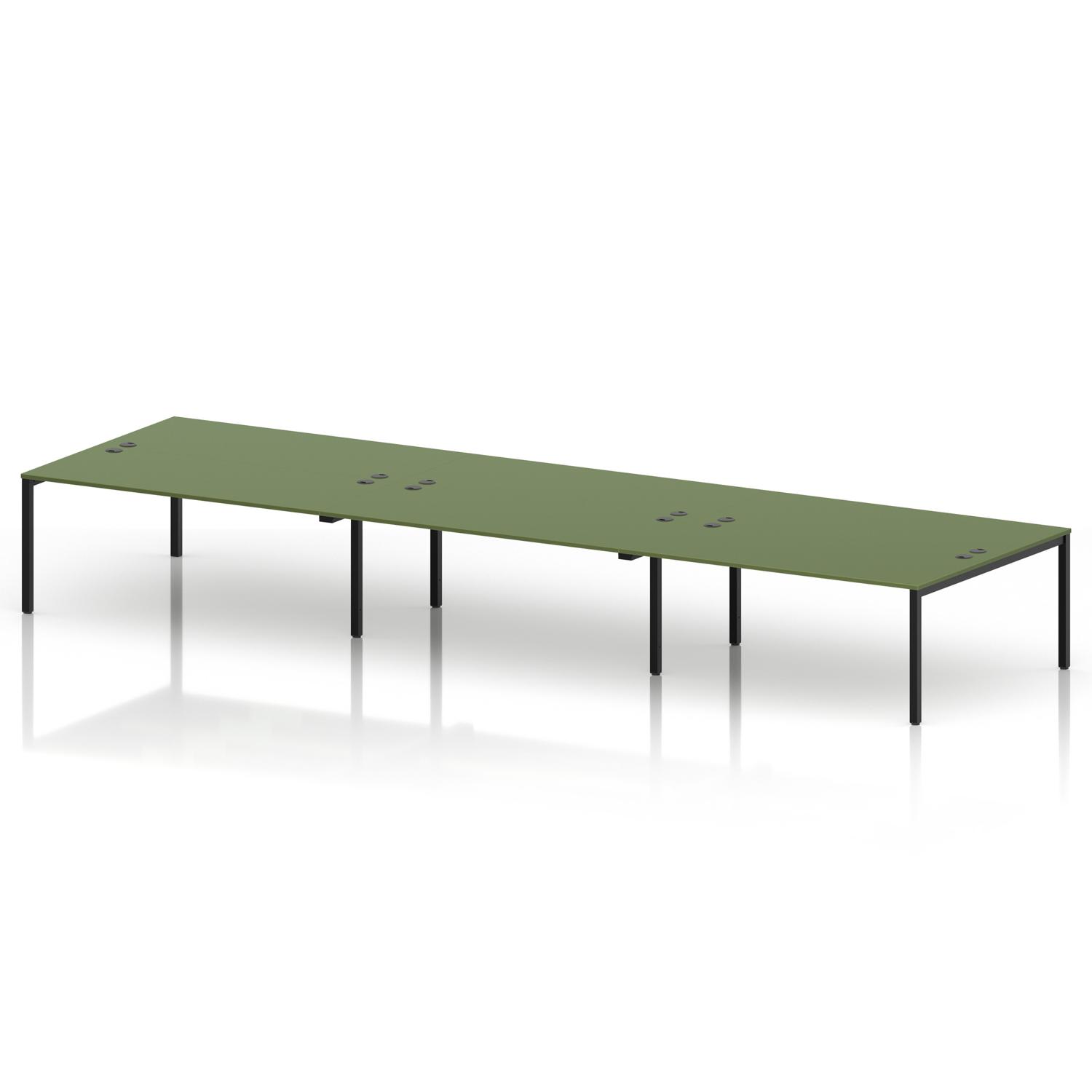 Impulse Bench B2B 6 Person 1800 Black Frame Office Bench Desk Moss Green Impulse Bench B2B 6 Person 1800 Black Frame Office Bench Desk Moss Green