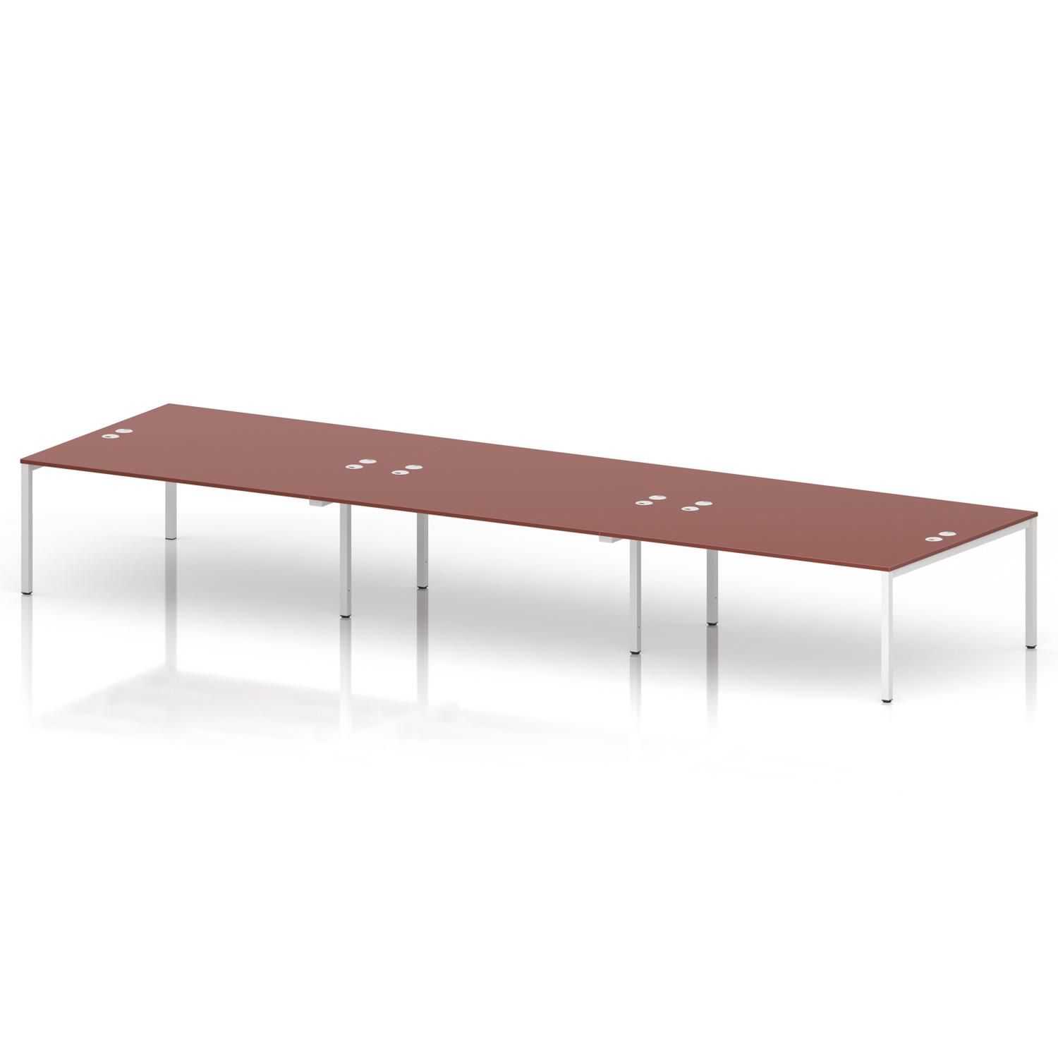 Impulse Bench B2B 6 Person 1800 White Frame Office Bench Desk Brick Red Impulse Bench B2B 6 Person 1800 White Frame Office Bench Desk Brick Red