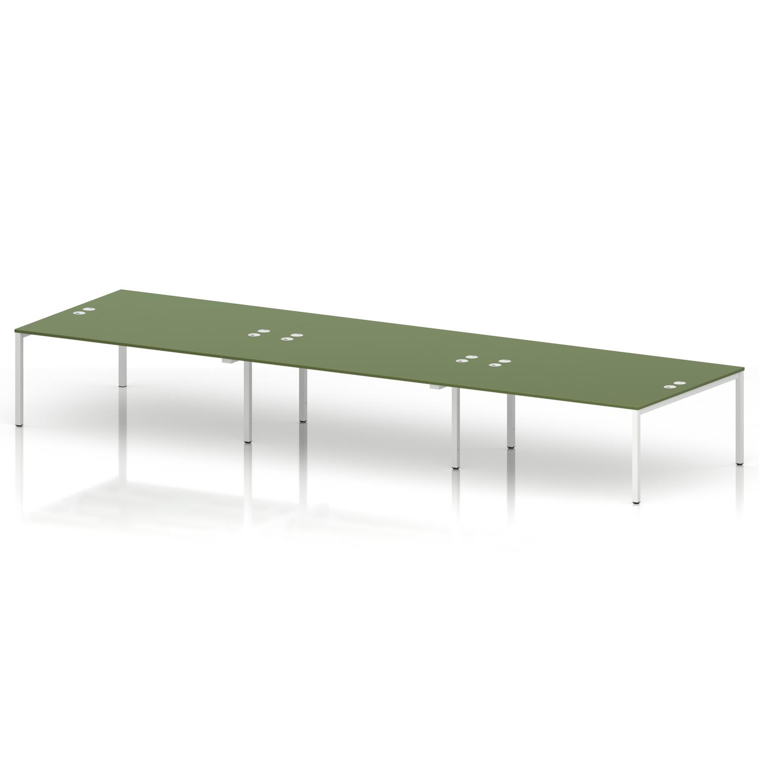 Impulse Bench B2B 6 Person 1800 White Frame Office Bench Desk Moss Green Impulse Bench B2B 6 Person 1800 White Frame Office Bench Desk Moss Green