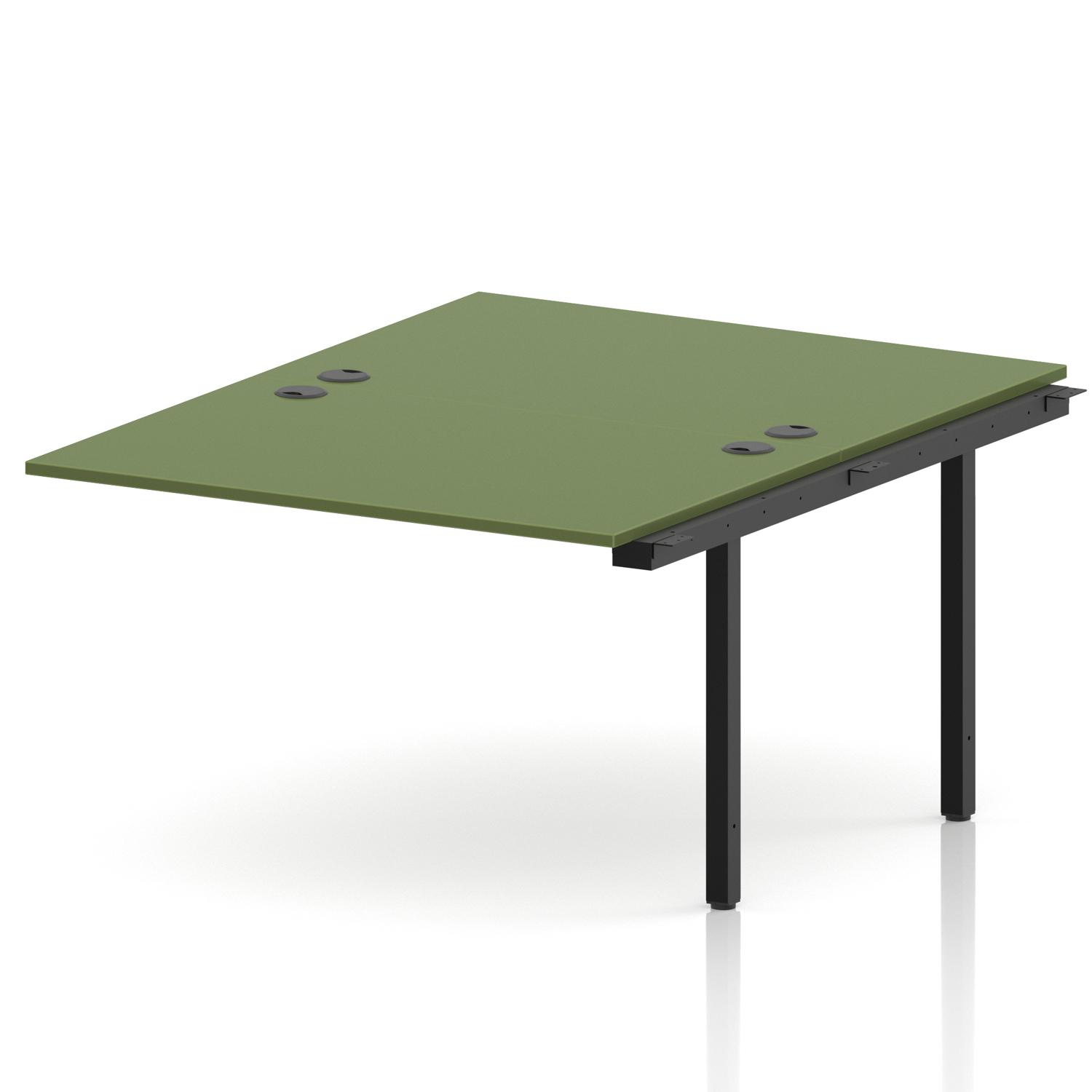 Impulse Bench B2B Ext Kit 1200 Black Frame Office Bench Desk Moss Green Impulse Bench B2B Ext Kit 1200 Black Frame Office Bench Desk Moss Green