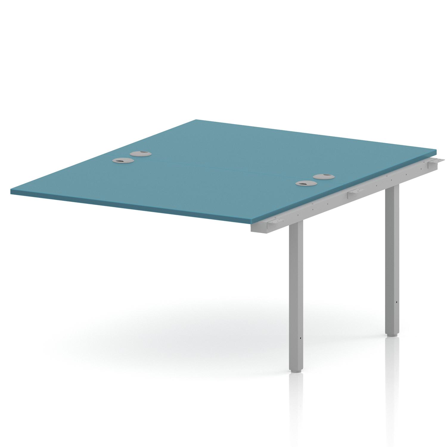 Impulse Bench B2B Ext Kit 1200 Silver Frame Office Bench Desk Dark Teal