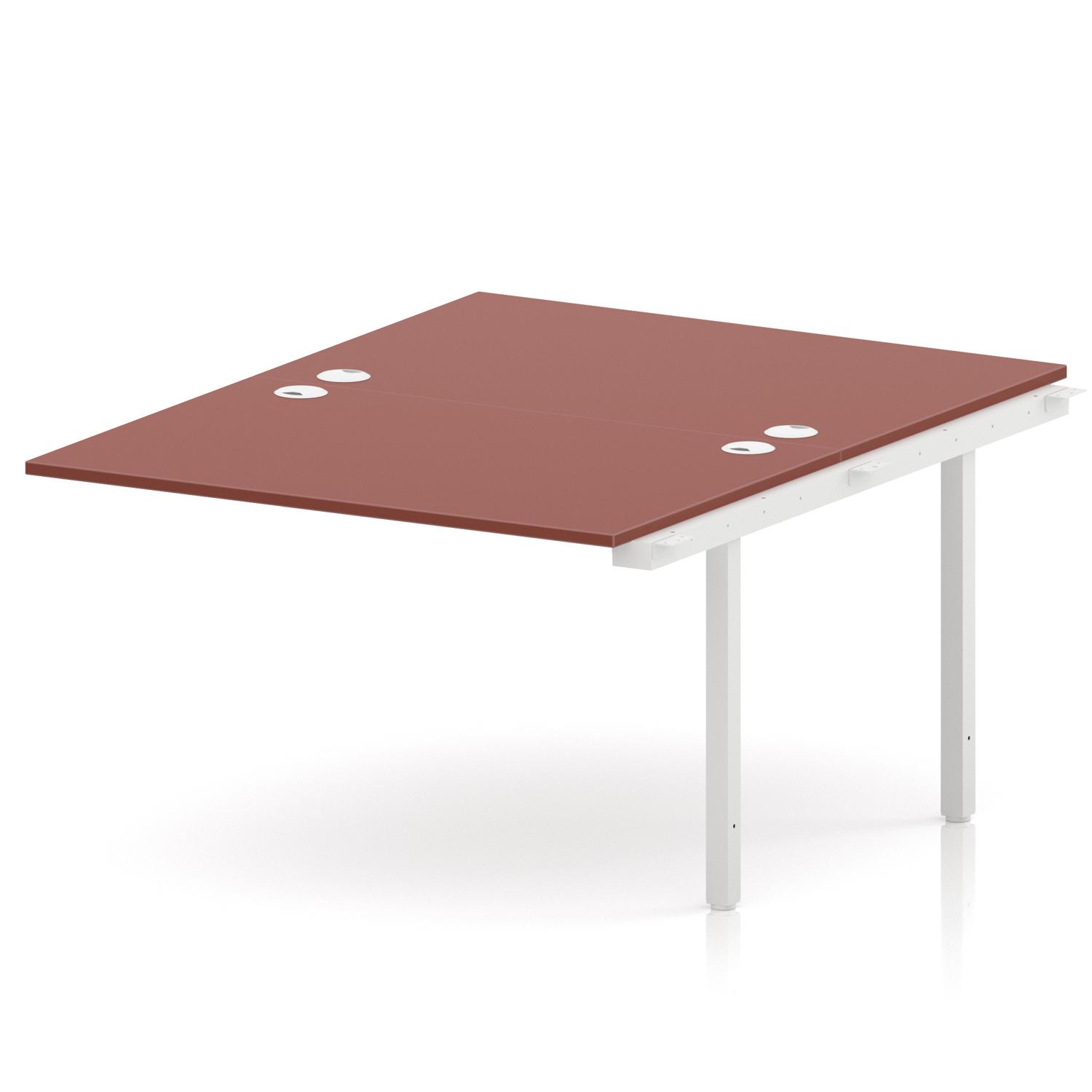 Impulse Bench B2B Ext Kit 1200 White Frame Office Bench Desk Brick Red Impulse Bench B2B Ext Kit 1200 White Frame Office Bench Desk Brick Red