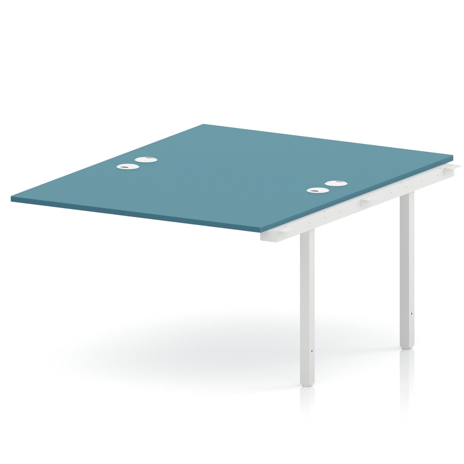 Impulse Bench B2B Ext Kit 1200 White Frame Office Bench Desk Dark Teal