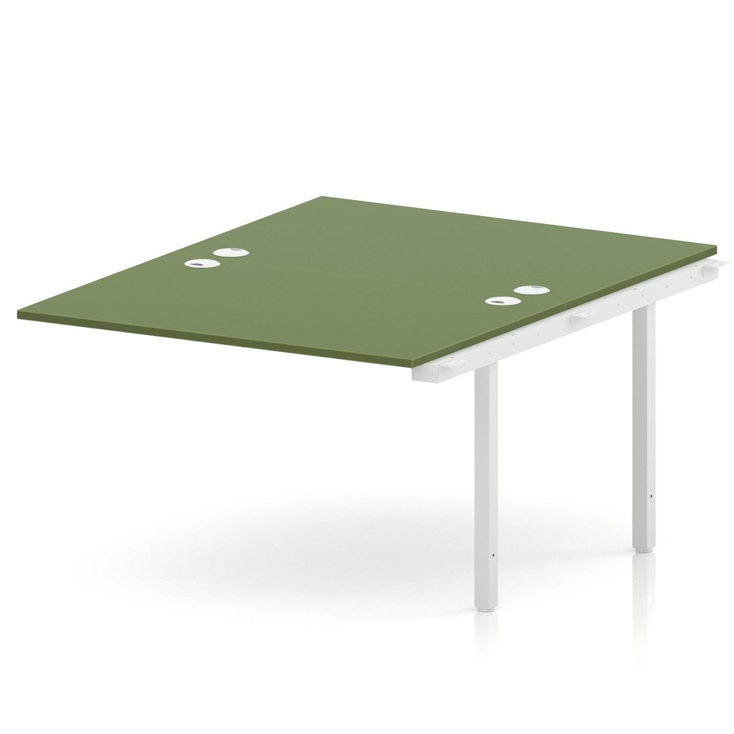 Impulse Bench B2B Ext Kit 1200 White Frame Office Bench Desk Moss Green