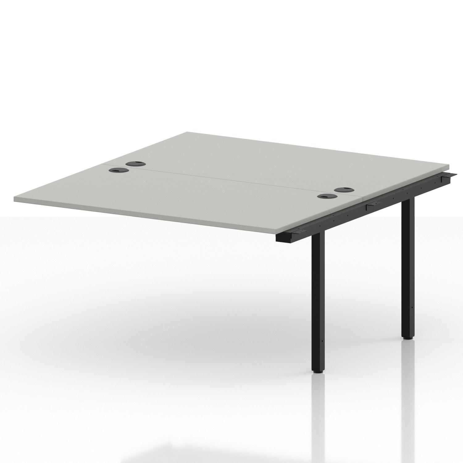 Impulse Bench B2B Ext Kit 1400 Black Frame Office Bench Desk Dove Grey Impulse Bench B2B Ext Kit 1400 Black Frame Office Bench Desk Dove Grey