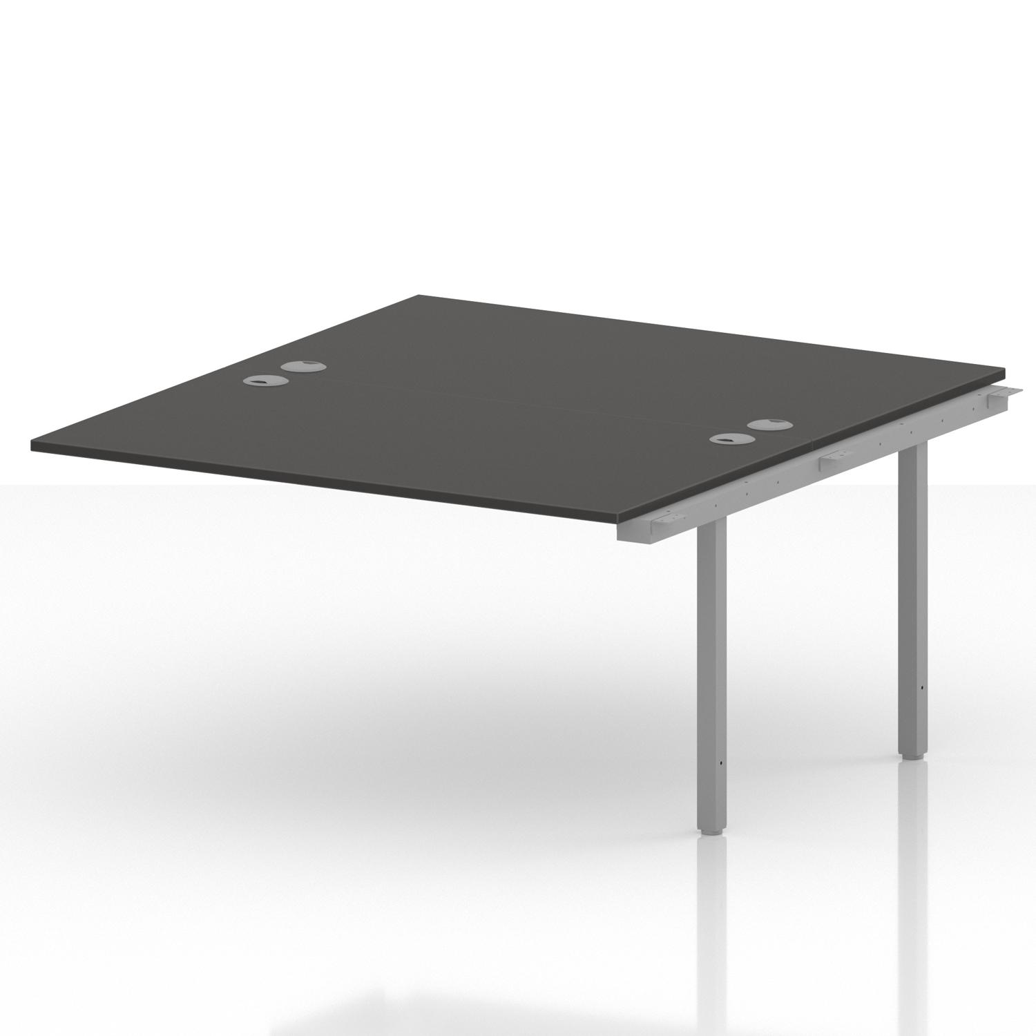 Impulse Bench B2B Ext Kit 1400 Silver Frame Office Bench Desk Carbon Grey