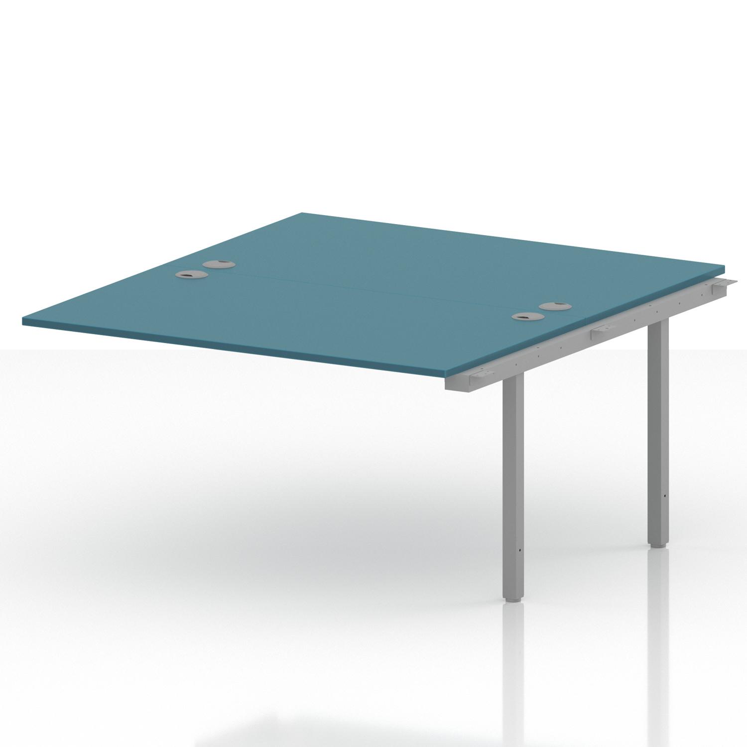 Impulse Bench B2B Ext Kit 1400 Silver Frame Office Bench Desk Dark Teal Impulse Bench B2B Ext Kit 1400 Silver Frame Office Bench Desk Dark Teal