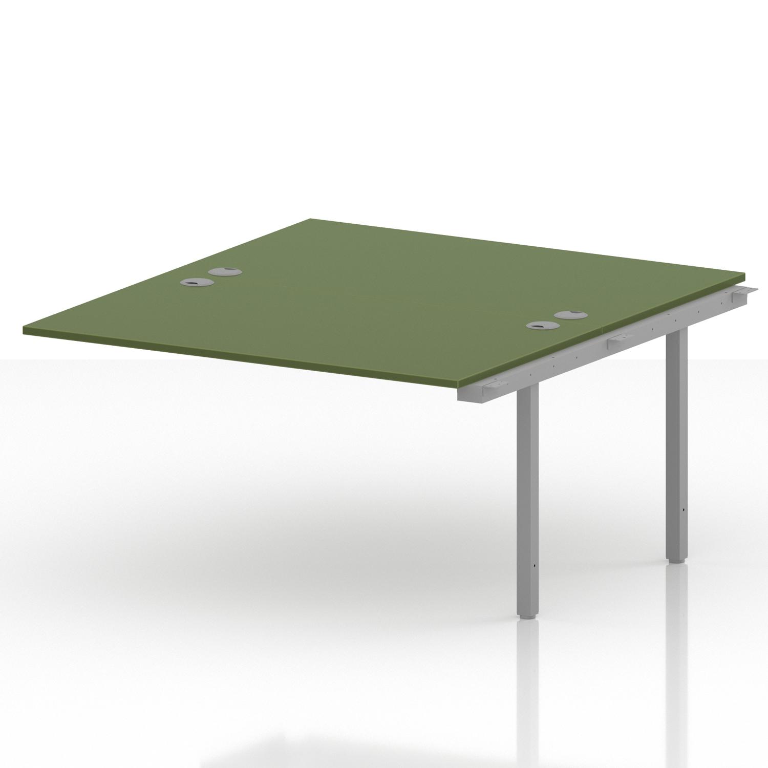 Impulse Bench B2B Ext Kit 1400 Silver Frame Office Bench Desk Moss Green Impulse Bench B2B Ext Kit 1400 Silver Frame Office Bench Desk Moss Green