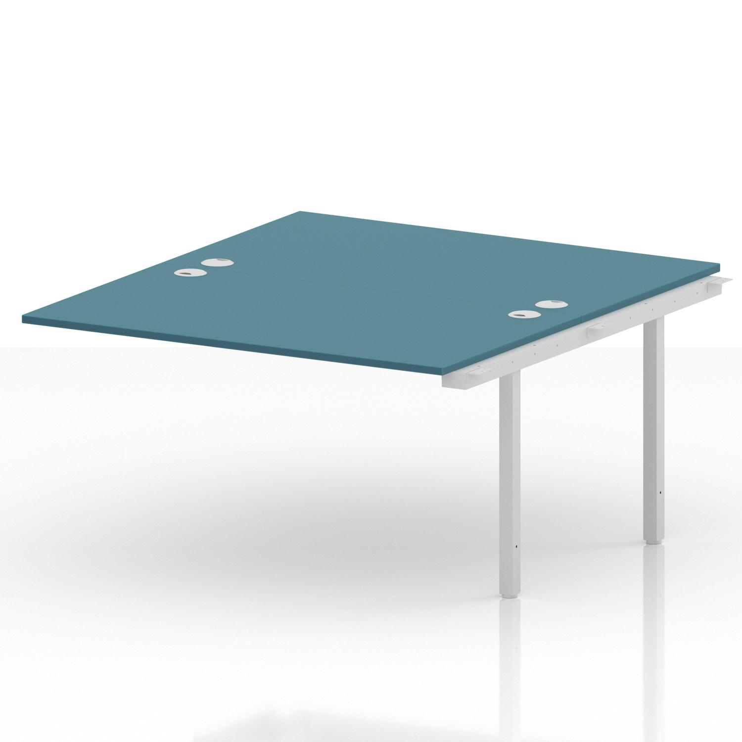 Impulse Bench B2B Ext Kit 1400 White Frame Office Bench Desk Dark Teal
