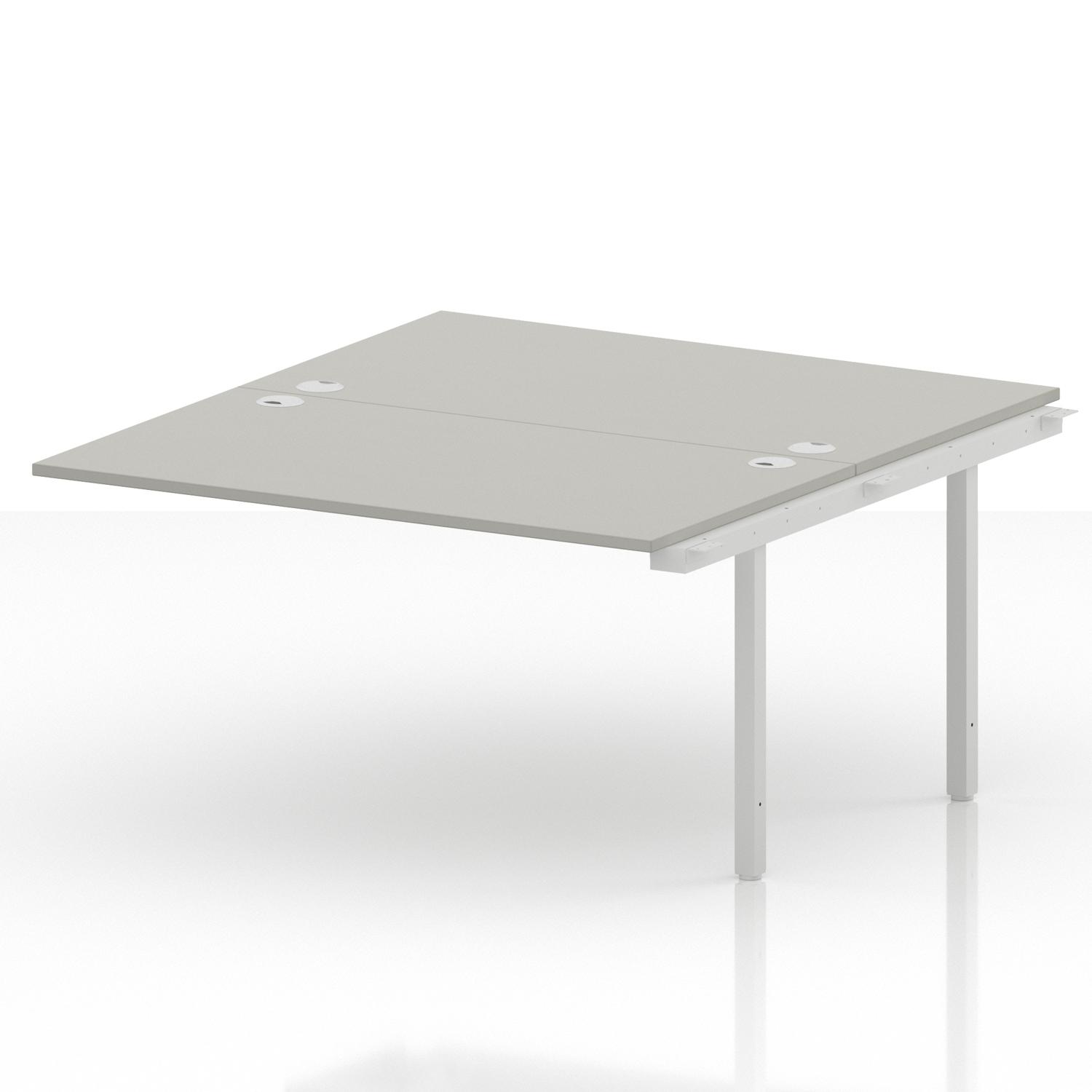 Impulse Bench B2B Ext Kit 1400 White Frame Office Bench Desk Dove Grey