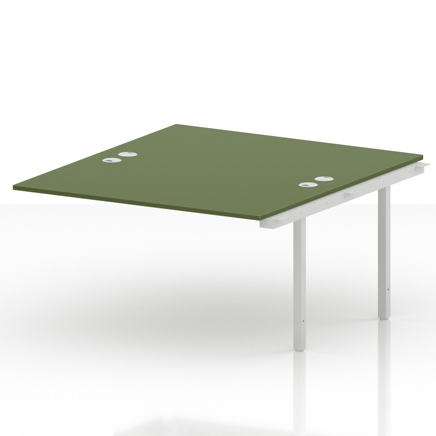 Impulse Bench B2B Ext Kit 1400 White Frame Office Bench Desk Moss Green Impulse Bench B2B Ext Kit 1400 White Frame Office Bench Desk Moss Green