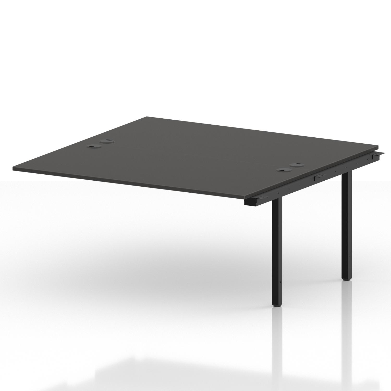 Impulse Bench B2B Ext Kit 1600 Black Frame Office Bench Desk Carbon Grey Impulse Bench B2B Ext Kit 1600 Black Frame Office Bench Desk Carbon Grey
