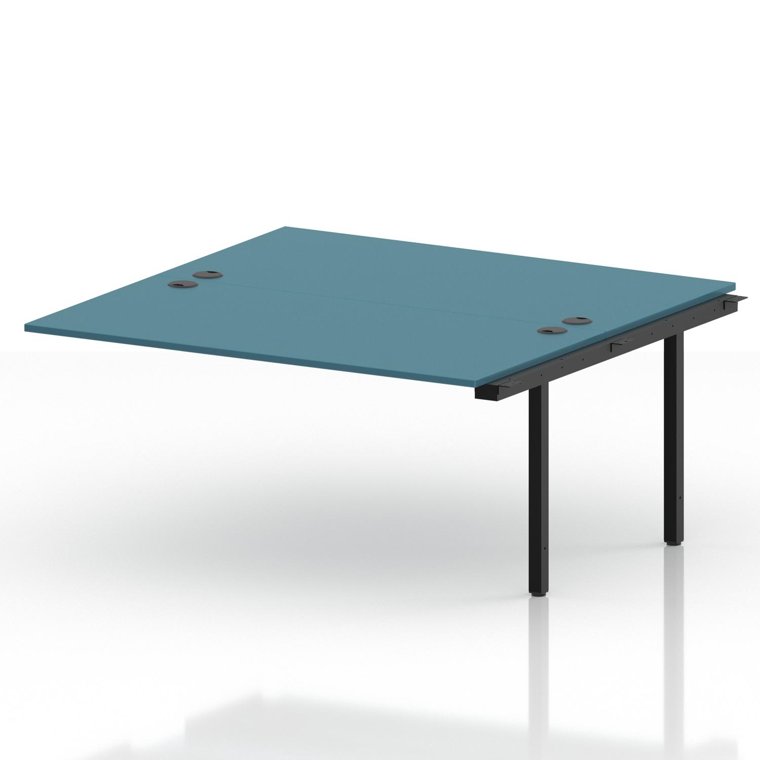 Impulse Bench B2B Ext Kit 1600 Black Frame Office Bench Desk Dark Teal Impulse Bench B2B Ext Kit 1600 Black Frame Office Bench Desk Dark Teal