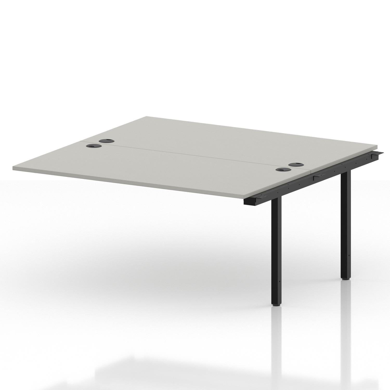 Impulse Bench B2B Ext Kit 1600 Black Frame Office Bench Desk Dove Grey Impulse Bench B2B Ext Kit 1600 Black Frame Office Bench Desk Dove Grey