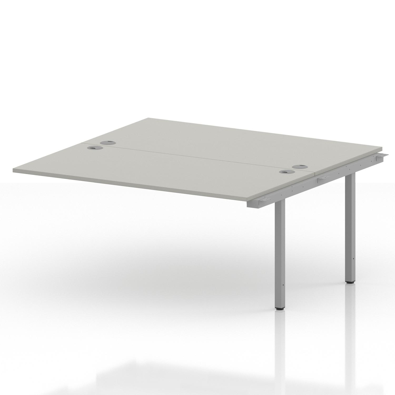 Impulse Bench B2B Ext Kit 1600 Silver Frame Office Bench Desk Dove Grey Impulse Bench B2B Ext Kit 1600 Silver Frame Office Bench Desk Dove Grey