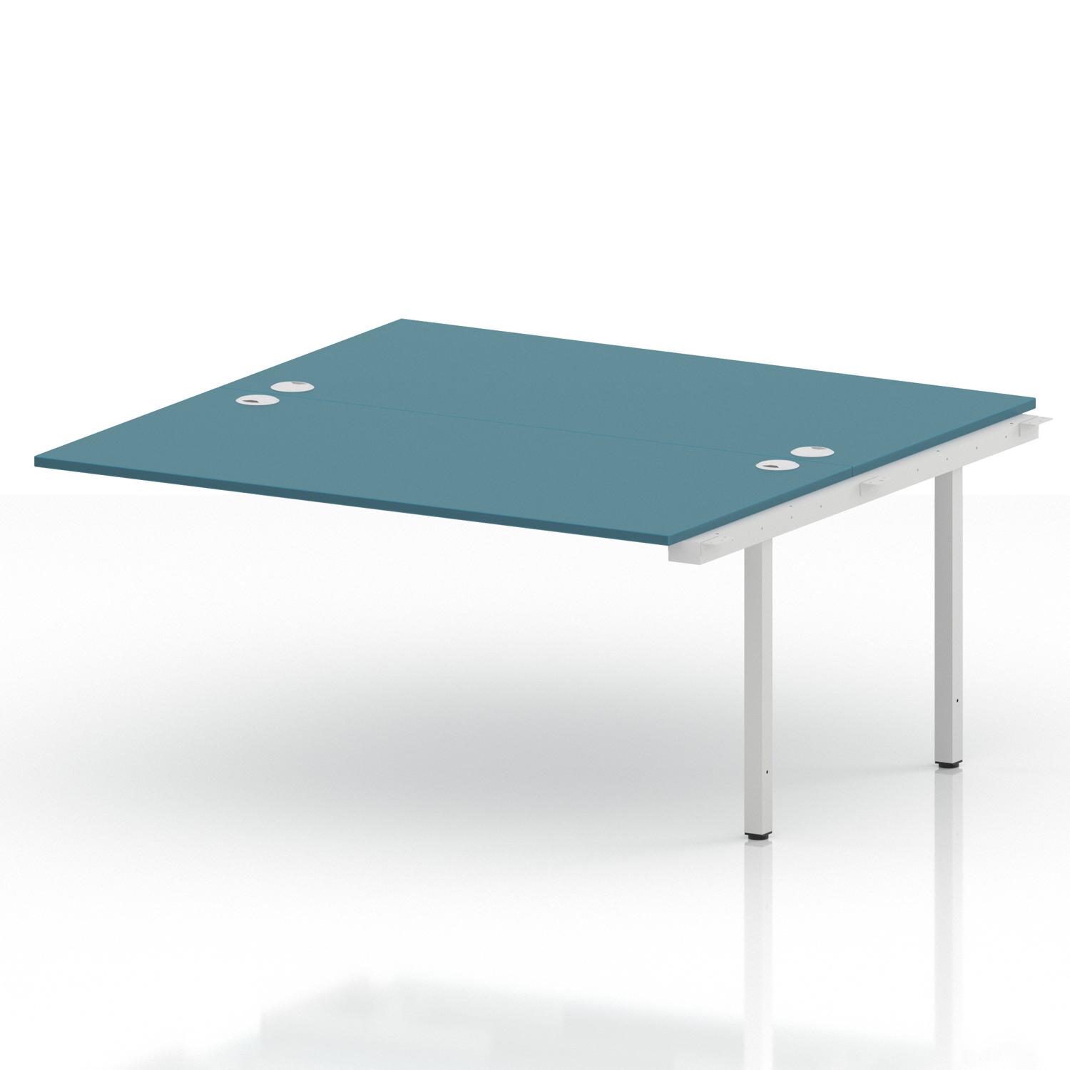 Impulse Bench B2B Ext Kit 1600 White Frame Office Bench Desk Dark Teal Impulse Bench B2B Ext Kit 1600 White Frame Office Bench Desk Dark Teal