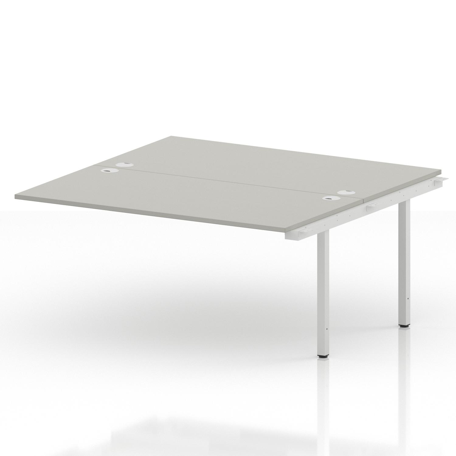 Impulse Bench B2B Ext Kit 1600 White Frame Office Bench Desk Dove Grey
