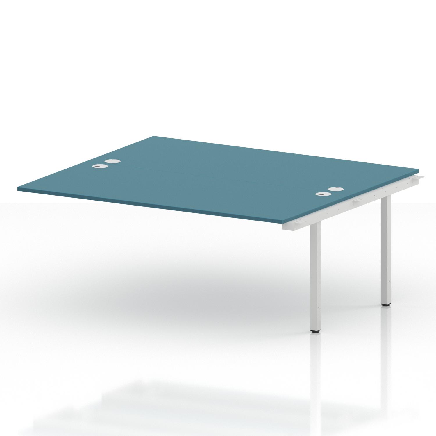 Impulse Bench B2B Ext Kit 1800 White Frame Office Bench Desk Dark Teal Impulse Bench B2B Ext Kit 1800 White Frame Office Bench Desk Dark Teal