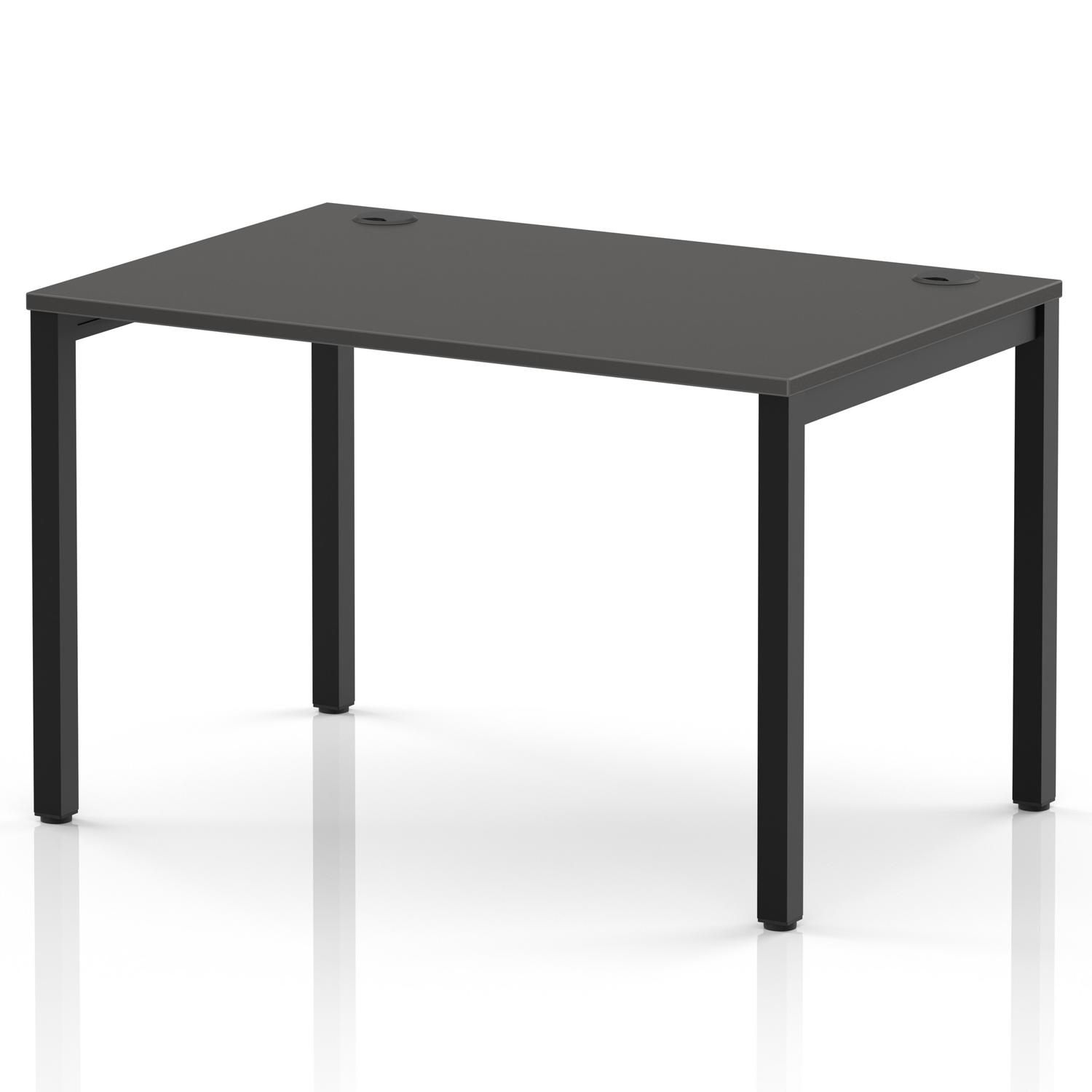 Impulse Bench Single Row 1200 Black Frame Office Bench Desk Carbon Grey Impulse Bench Single Row 1200 Black Frame Office Bench Desk Carbon Grey