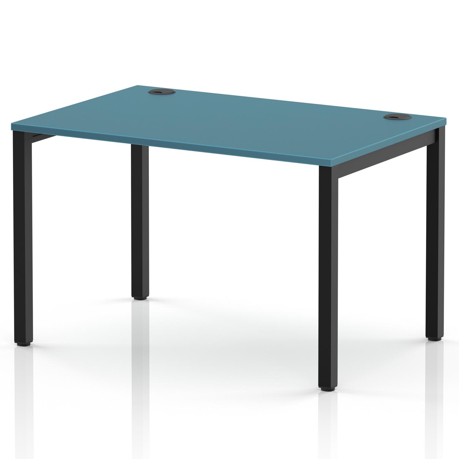 Impulse Bench Single Row 1200 Black Frame Office Bench Desk Dark Teal Impulse Bench Single Row 1200 Black Frame Office Bench Desk Dark Teal