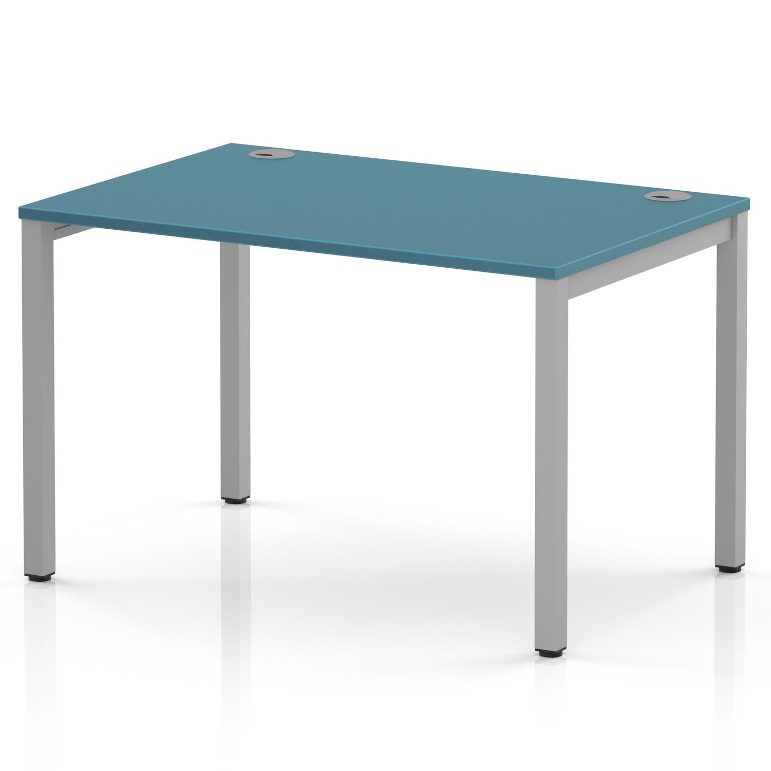 Impulse Bench Single Row 1200 Silver Frame Office Bench Desk Dark Teal Impulse Bench Single Row 1200 Silver Frame Office Bench Desk Dark Teal